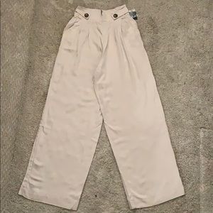 Brand New Notched High-Rise Wide-Leg Pants